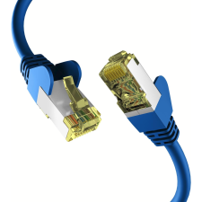 EFB S/FTP CAT6A Patch kábel 0,25m - Kék kábel és adapter