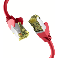 EFB S/FTP CAT6A Patch kábel 0,25m - Piros kábel és adapter