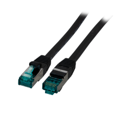 EFB S/FTP CAT6a Patch kábel 0.5m Fekete kábel és adapter