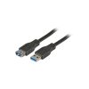 EFB USB-A apa - USB-A anya 3.0 Hosszabbító kábel - Fekete (3m)