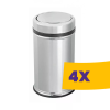 EFORMETAL rozsdamentes acél billenőfedeles szemetes 45L fényes (Karton - 4 db)