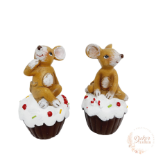  Egér figura muffinon dekorációs kellék