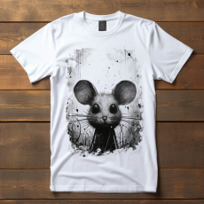  Egér póló (Férfi)(Fekete-fehér)