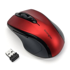 Egér, vezeték nélküli, optikai, közepes méret, USB, KENSINGTON "Pro Fit", piros egér