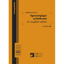 Egészségügyi nyilatkozat és vizsgálati adatok 8 lapos füzet 102x140 mm nyomtatvány