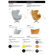  EGG WIDE karosszék mustár 13 - gyapjú, acél lábazat bútor