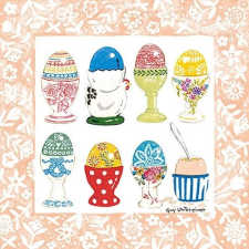 Eggs In Cup Coral papírszalvéta 33x33cm,20db-os asztalterítő és szalvéta