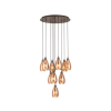 EGLO 39509 Függeszték E27 10x60W barna Siracusa