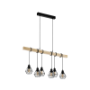 EGLO 43133 függeszték E27 6x60W fekete/tölgy Townshend5