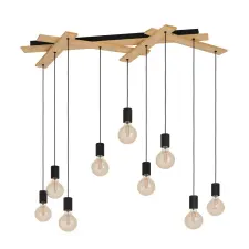 EGLO 43641 Függeszték E27 9x40Wfekete/fa Monmount világítás