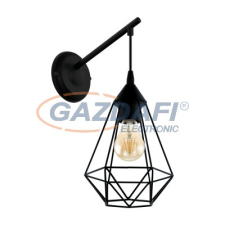 EGLO 49081 Fali lámpa E27 60W fekete Tarbes világítás