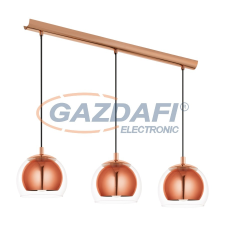 EGLO 94591 Függeszték E27 3x40W réz/átlátszó bura/fekete Rocamar világítás