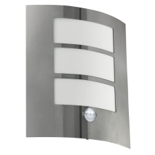 EGLO City króm-fehér mozgásérzékelős kültéri fali lámpa (EG-88142) E27 1 izzós IP44 kültéri világítás