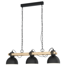 EGLO Függeszték E27 3x28Wfekete/fa Lubenham világítás