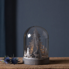 EGLO Magyarország Kft. Karácsonyi üvegbúra, rénszarvas világító havas erdőben-elem nélkül (Kupol) karácsonyi dekoráció