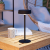 EGLO Magyarország Kft. Kültéri napelemes asztali LED lámpa, szabályozható, fekete, 31 cm, érintőkapcsolós, USB aljzattal - Simeri Eglo 75876, 250 lm, 3000-6000 K, állítható színhőmérséklet és fényerősség, 3 W, 5 V, IP44