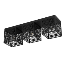 EGLO PIEDRITAS fekete mennyezeti lámpa (EG-900357) E27 3 izzós IP20 világítás