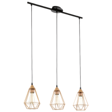 EGLO RÉZ SZÍNŰ, FÉM TARBES FÜGGESZTÉK E27 3X60W világítás