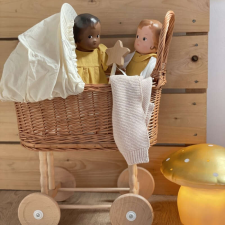 EGMONT TOYS Reed babakocsi, Egmont Toys, textil forgóval és kötött takaróval játékbaba felszerelés