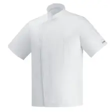egochef Fehér, rövid ujjú, patentos szakácskabát - ICE COOL anyagból munkaruha