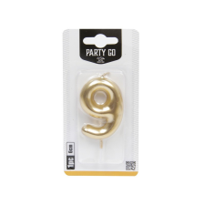 egyéb 9-s szám gyertya ARANY 6 cm party kellék