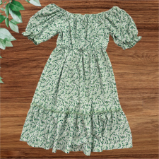 egyéb Apró virágos, zöld ruha lányka ruha