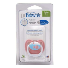 egyéb Dr. Browns PreVent vákummentes fogszabályzós játszócumi pink halacska 0-6hó cumi