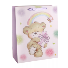 egyéb Glitteres ajándéktasak 18x23cm Maci ajándékkal (1db) (349854) ajándéktasak