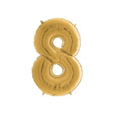 egyéb Héliumos fólia lufi, 8-as szám, 65 cm, arany party kellék