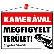 egyéb Információs tábla, 35x25 cm, "Kamerával megfigyelt terület" információs címke