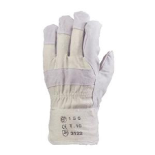 egyéb Kesztyű marhahasíték tenyérbéléssel fehér vászon kézháttal 150_10_méret védőkesztyű