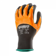 egyéb Kesztyű nitril duplán mártott poliészter csúszásbiztos fekete/narancs 7 védőkesztyű