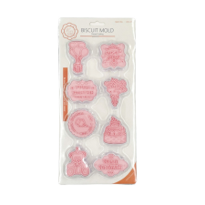 egyéb Kiszúró szett nyomdával, műanyag, Születésnap, 8db sütés és főzés