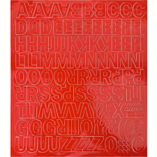 egyéb Öntapadós matrica, 2 cm-es, betűlap, piros információs címke