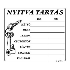 egyéb Piktogram Nyitva tartás /számokkal/ 7 napos fehér információs címke