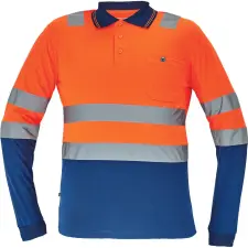 egyéb Póló Leon Hi-Vis hosszú ujjú narancs/navy 3XL láthatósági ruházat