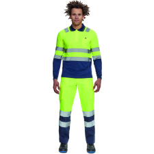egyéb Póló Leon Hi-Vis hosszú ujjú sárga/navy L láthatósági ruházat