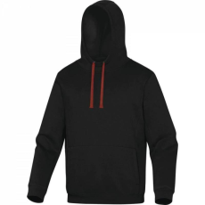 egyéb Pulóver Lecco kapucnis 280g/m2 gumírozott csukló és alj 2 oldasó zseb fekete (65%poliészter 35%pamut) black/red XL