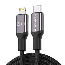 egyéb Rocoren Retro Series USB Type-C apa - Lightning apa Adat és töltő kábel - Szürke (1m) kábel és adapter