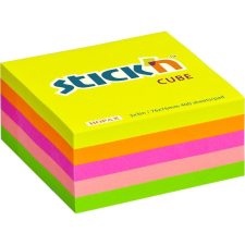egyéb Stick'N 76x76mm öntapadó jegyzettömb - Neon szivárvány (400 lap / tömb) (21012) jegyzettömb