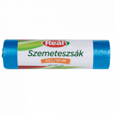 egyéb Szemeteszsák 30 liter 49 x 55 cm 20 db/tekercs Reál kék tisztító- és takarítószer, higiénia