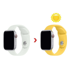 egyéb Színváltós óraszíj szilikon Apple Watch 1-3: 38 mm/Watch 4-6: 40 mm/Watch 7: 41 mm fehér-sárga okosóra kellék