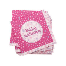 egyéb Szülinapi szalvéta 16 darabos - 33 x 33 cm, pink party kellék