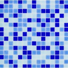 egyéb Üvegmozaik lap Blue-Mix Dark Crystall 32,6 cm x 32,6 cm csempe