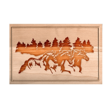  Egyedi vágódeszka vadlovakkal - XXL, Egyedi vágódeszka vadlovakkal - XXL konyhai eszköz