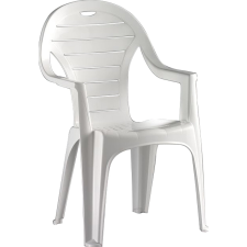 Egymásra rakható szék magas háttámlával fehér kerti bútor