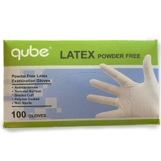  Egyszerhasználatos púdermentes latex kesztyű QUBE