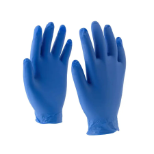 Egyszerhasználatos púdermentes nitril kesztyű, 100 db / 1 doboz (kék, L) védőkesztyű