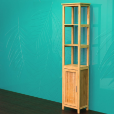 EISL 3 rekeszes bambusz magasszekrény 40 x 30 x 190 cm fürdőszoba bútor