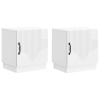  Éjjeli asztal 2 pcs Magasfényű Fehér 43 x 34,5 x 47 cm